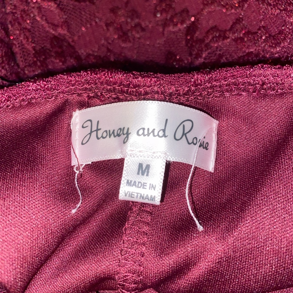 Honey and Rosie Lace Bra Back Double Hem Glittered Lace Dress - Picture 6 of 7